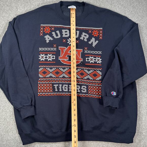 Auburn Tigers Champion Ugly Christmas Sweatshirt Size 3XL Blue Orange War Eagle - Picture 5 of 8